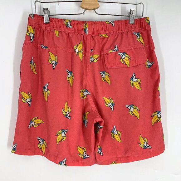 Public Access Men's Shark Banana Drawstring Elastic Waist Swim Trunks Size L - Picture 2 of 12